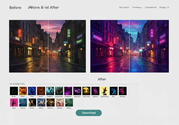 Interface of an AI drawing tool with a before/after view.