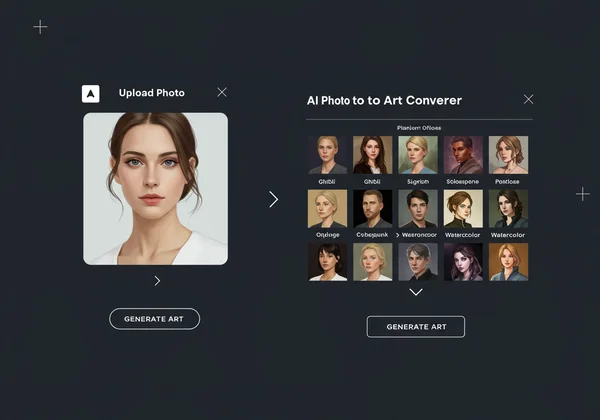 User interface for an AI photo to art converter