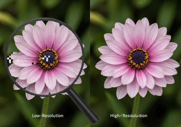Comparing low vs high resolution image for AI drawing
