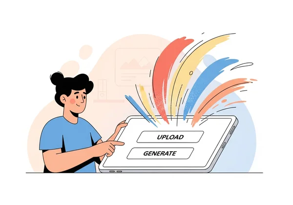 Person creating AI art effortlessly with a simple interface