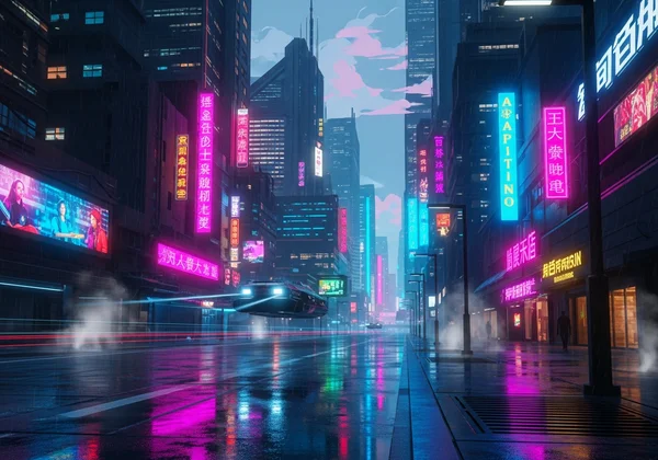 Cyberpunk cityscape transformed for Instagram Reel 9:16