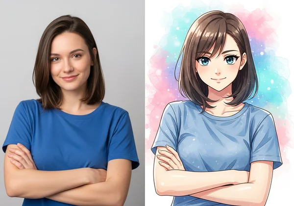 Before-and-after AI transformation for TikTok video