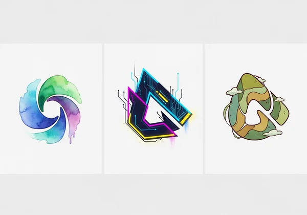 AI generated logo variations in different styles