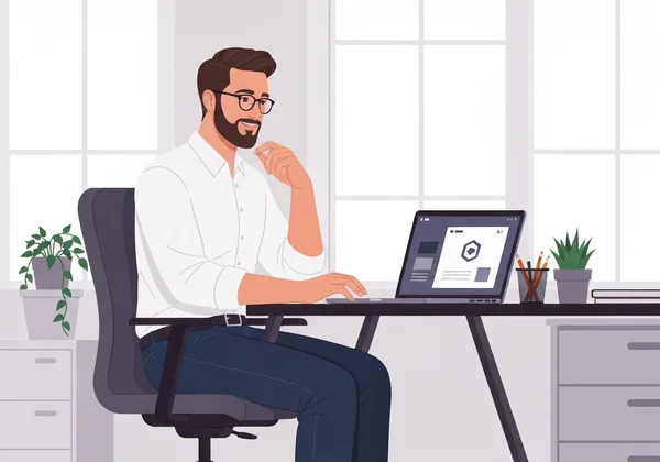 Small business owner using AI for graphic design