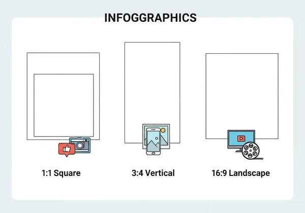 Infographic showing different aspect ratios