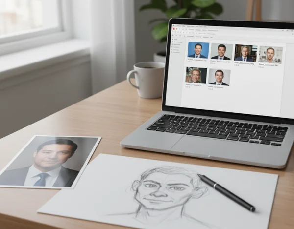 Photo and sketch file choices